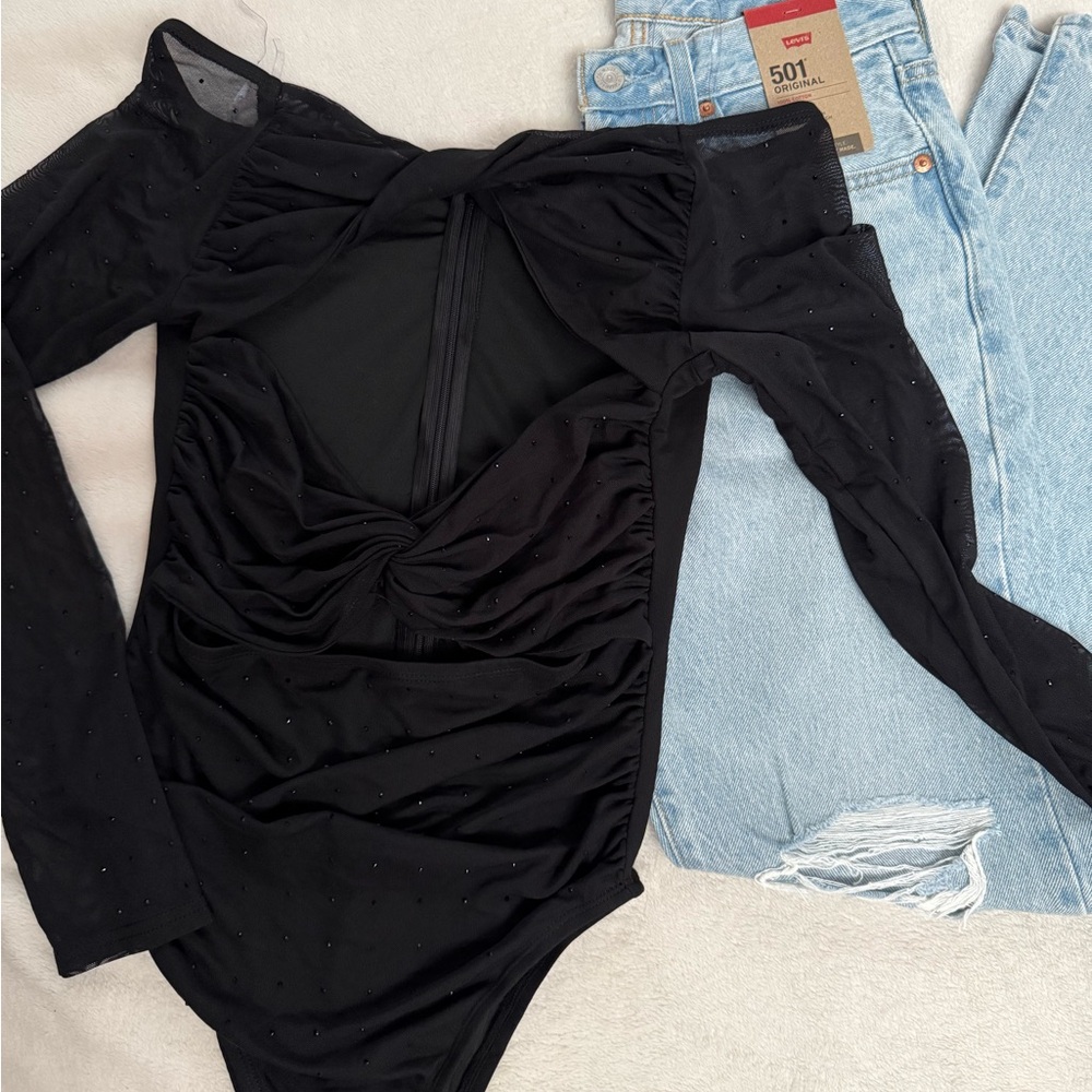 Fashion Nova | Elegant Black Long Sleeve Women's Top | L